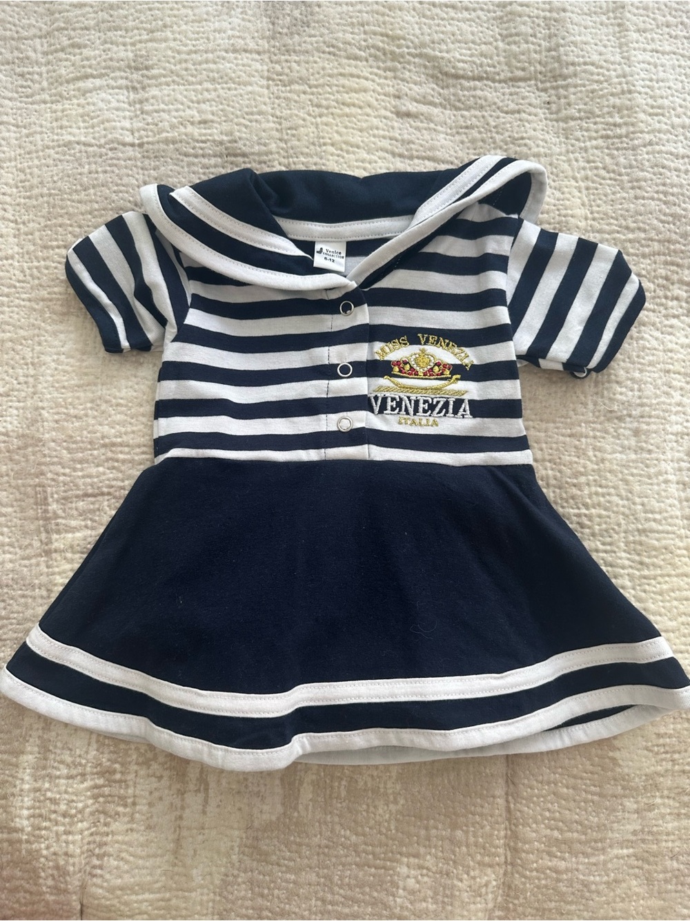 Navy & White Striped Kids Sailor Dress (Purchased in Italy)